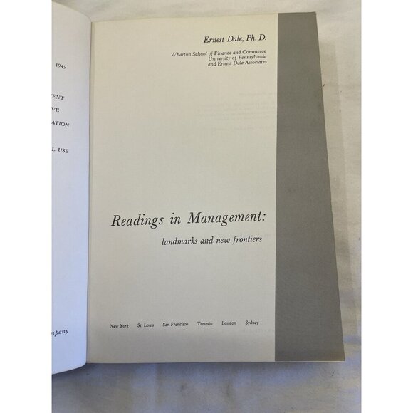 Readings in Mgmt Dale 1965 HC Landmark Biz Textbook Univ School Vtg RARE - Picture 7 of 9
